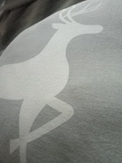 POSZEWKA świąteczna RENIFER biały 40 x 40 SZARA BAWEŁNA BOHO WYPRZEDAŻ