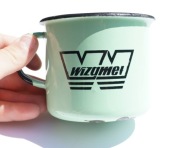 Kolekcjonerski kubek emalia WIZAMET gadżet PRL