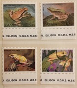 ZAMBIA 1989 Mi 470-3 żaba seria idealna