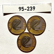 Moneta 2 zł  1995 rok ZESTAW 95-239 = 3 szt. 