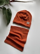 Czapka komin 100% merino zestaw nowy