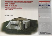 Polski schron bojowy na 1 ckm - model skala 1/72