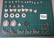 Zestaw scrapek love serca gwiazdki liście nieskończoność ślub