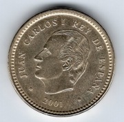 100 peset, 2001r. 132-lecie hiszpańskiej pesety. Hiszpania. Moneta obiegowa