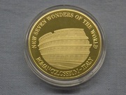 MONETA KOLEKCJONERSKA Z SERII "7 CUDÓW ŚWIATA"- KOLOSEUM - WŁOCHY-40 mm.