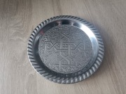 Taca Dekoracyjna Srebrna Okrągła śr18,5cm Zdobiona Home Accents Marokańska