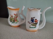 Pijałka, zestaw 2 sztuk, ozdobione rysunkami Z. Stryjeńskiej, PRL