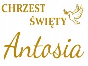 Naklejka napis Chrzest Swięty + imię 