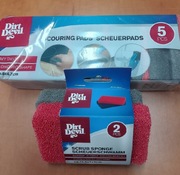 ZESTAW GĄBEK DO SZOROWANIA 5 SZT DIRT DEVIL SZORSTKA +2 gąbki silikonowe 