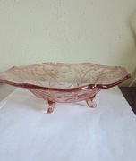 Patera szkło prasowane,rozalinowe