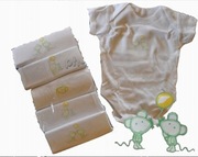 GEORGE biale BODY w zielone MYSZKI 5pack 5szt! 56