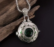 Naszyjnik - Zielone oko - Otwierany 