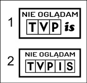Naklejka na auto, samochód, NIE OGLĄDAM TVP TVPIS