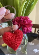 Walentynkowe Serduszko Szydełkowe, brelok, zawieszka 