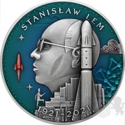 Srebrna Moneta 10€ Stanisław Lem, Mistrz Fantastyki 2oz