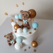 Misie cukrowe na tort roczek figurki 