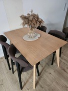 Stół rozkładany CARLOS 130x90 cm plus 2 wkładki po 40 cm, Dąb Bielony