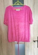 Różowa pluszowa bluzka na krótki rękaw rozmiar M