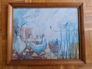 Obraz Wiejskie podwórko Tadeusz Makowski z PRL