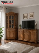 Witrynka Narożna 70` Naroznik Dąb Rustikalny Złoty BEKAS Producent Mebli 