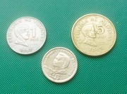 FILIPINY - Zestaw 3 monet 1 5 25 Sentimo Peso Pesos z 1972 2005 2009 k1
