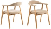 Zestaw dwóch krzeseł addi dąb / danny beżowy 3