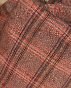 Tkanina ubraniowa tweed bordo krata kratka elegancka wełna wełniana 