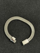 Bronsoletka srebrna dwurzędowa - Stal chirurgiczna - 21cm - NOWA