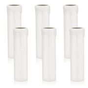 Plastikowe Gilzy Tulejki do Lamp E14 - Zestaw 6 Sztuk, 25x100 mm, Białe