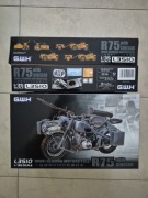 German WW II Motorcycle BMW R75 with Sidecar + wózek, GWH L3510