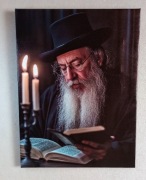 Rabin studiujący Torę. Perfekcyjna reprodukcja obrazu.