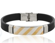 Bransoletka męska stal chirurgiczna/ guma 