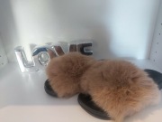 Klapki z futerkiem kolor CAMEL 