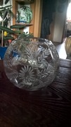 Piękny duży kulisty wazon kryształowy (1308)