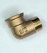 Kolano Mosiężne 1/2" Nakrętno-wkrętna RED