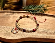 Bransoletka regulowana Christmas Wyjątkowy design czerwień i złoto, prezent