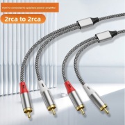 Kabel 2 RCA chinch - 2 RCA cinch 2,3m Amplifier Subwoofer Audio Stereo OFC 