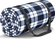 Koc piknikowy w kratę 300x300 cm mata plażowa 3x3 m