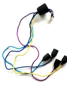 Lampa wisząca - 4 kolorowe kable - żarówki E27