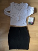 Zestaw do szkoły bluzka spódnica 152 11-12 lat dziewczynka