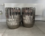 2 x donica mirror srebrna lustrzana geometryczny wzór 28x38 cm