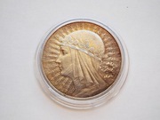 10 zł 1933 r. Głowa kobiety, złota patyna, st. menniczy !