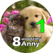 Pan Opłatek na tort - KOTEK Z PIESKIEM