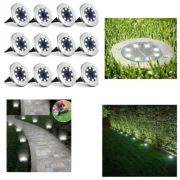 12x Lampki Solarne LED Najazdowe IP65 Oświetlenie Ogrodu, Podjazdu, Tarasu