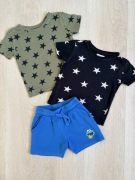 Zestaw chłopięcy 98/104 szorty spodenki ciasteczkowy potwór t-shirty