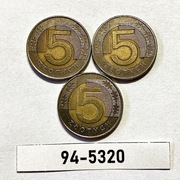 Moneta 5 zł  1994 rok ZESTAW = 3 szt. 94-5320