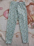 Miętowe zielone legginsy Amy & Ivy 122 - 128 w lody babeczki jak nowe