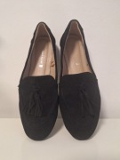 Eleganckie czarne mokasyny damskie z frędzlami – Jenny Fairy #36#