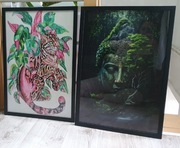 Komplet 2 szt. obrazów 40x60 cm rośliny