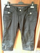 Rybaczki Damskie CTM JEANS Czarne Rock M Nowe 